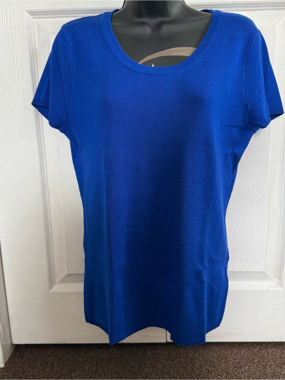 Cable & Gauge Royal Blue Scoop Neck Short Sleeve Top